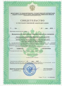 св-во о гос аккредитации